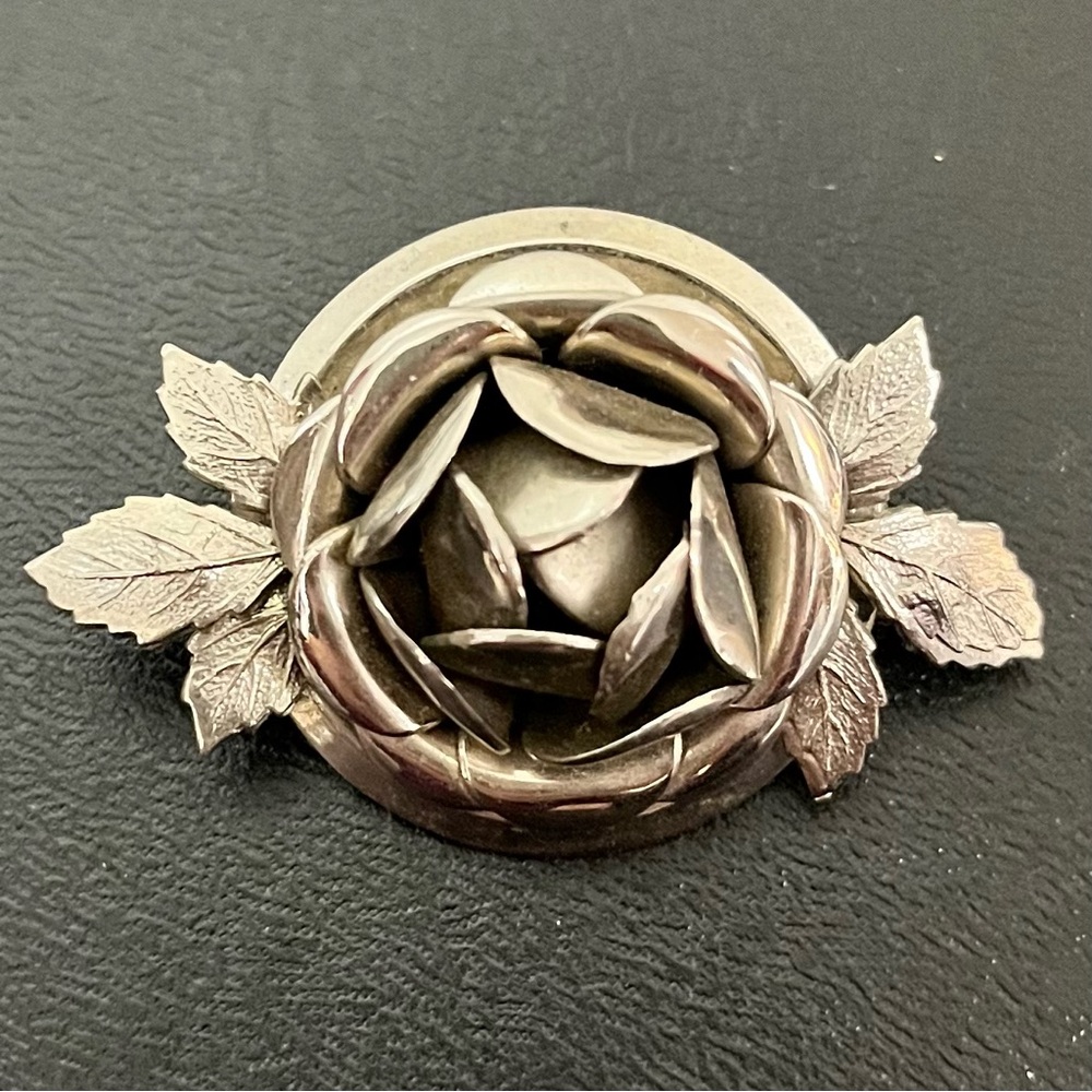 Vintage Silver Floral Pin